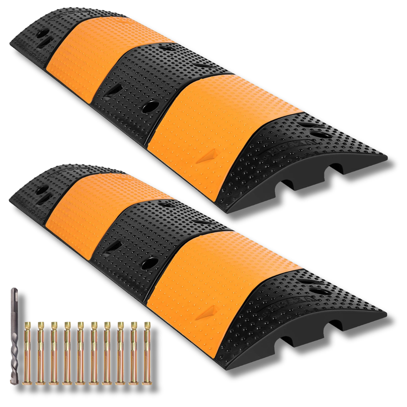 3.3ft Modular Rubber Speed Bump Set