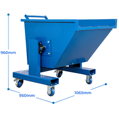 300L Blue Forklift Waste Tipping Bin-Hammerox Industrial