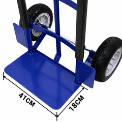 300kg Heavy Duty Platform Hand Trolley - Blue-Hammerox Industrial