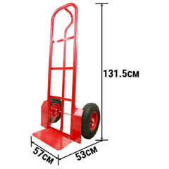 300kg Heavy Duty Platform Hand Trolley - Red-Hammerox Industrial