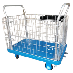 300kg Industrial Cage Platform Trolley with Mesh Sides-Hammerox Industrial
