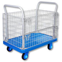 300kg Industrial Cage Platform Trolley with Mesh Sides-Hammerox Industrial