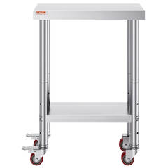 300x600mm Stainless Steel Food Prep Table with Wheels