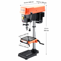 304.8mm 750W Benchtop Drill Press 340-2200RPM