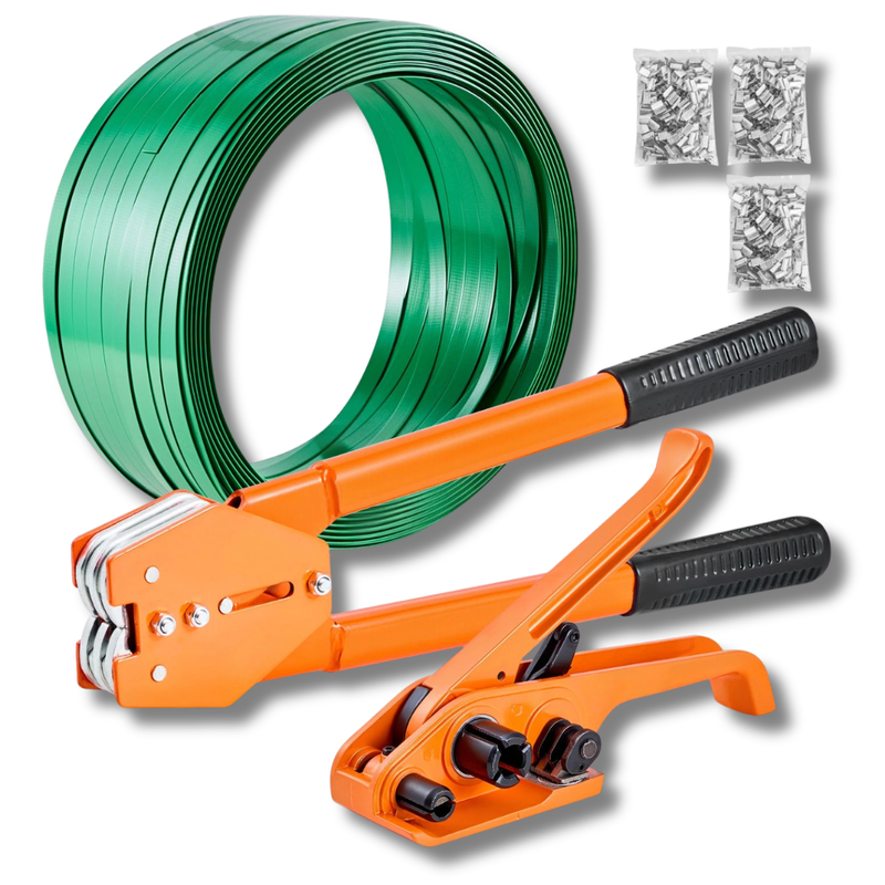 305m Banding Strapping Kit with PET Band & Metal Seals - Orange-Hammerox Industrial