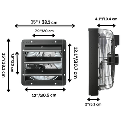 305mm Wall Mount Shutter Exhaust Fan Remote Control