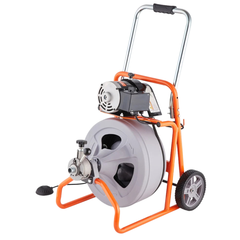 30m x 1/2" Drain Cleaner Machine with Wheels & 8 Cutters-Hammerox Industrial