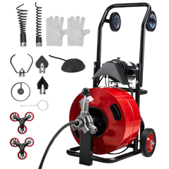 30m x 19mm Drain Cleaner Machine with Wheels-Hammerox Industrial