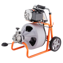 30m x 3/8" Drain Cleaner Machine with Wheels & 8 Cutters-Hammerox Industrial