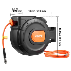 30m x 9.5mm Retractable Air Hose Reel PVC Hose 300PSI