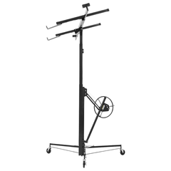 3353mm Plasterboard Lift 68kg Sheet Hoist with Wheels - Black-Hammerox Industrial