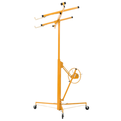 3353mm Plasterboard Lift 68kg Sheet Hoist with Wheels - Yellow-Hammerox Industrial