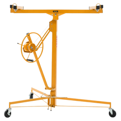 3353mm Plasterboard Lift 68kg Sheet Hoist with Wheels - Yellow-Hammerox Industrial