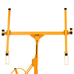 3353mm Plasterboard Lift 68kg Sheet Hoist with Wheels - Yellow-Hammerox Industrial