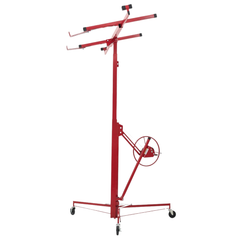 3353mm Plasterboard Lift 68kg Sheet Hoist with Wheels - Red