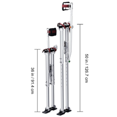 36"-50" Adjustable Aluminium Drywall Stilts - Silver