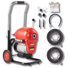 36m x 6/5" 1100W Drain Cleaner Machine Manual Feed-Hammerox Industrial