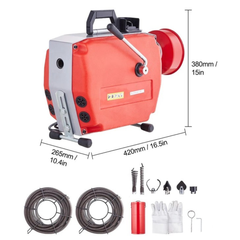 36m x 7/8" 420W Drain Cleaner Machine Manual Feed