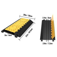 3 Channel Cable Protector Ramp 6600lb Capacity