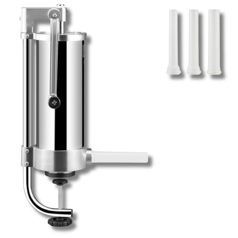3L / 5lb Sausage Stuffer Stainless Steel with 3 Nozzles