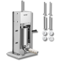 3L / 5lb Sausage Stuffer Stainless Steel with 4 Nozzles