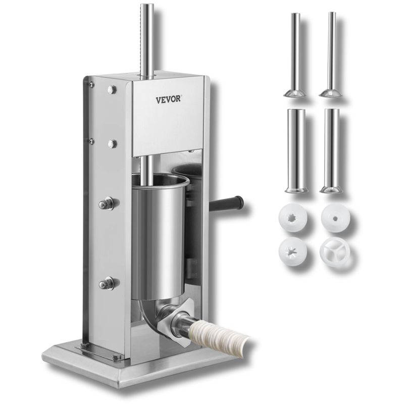 3L / 5lb Sausage Stuffer Stainless Steel with 4 Nozzles