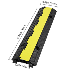 3 Pack 2-Channel Cable Protector Ramp Floor Wire Cover 5443kg Capacity