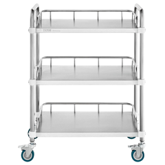 3 Tier Stainless Steel Lab Cart Mobile Utility Cart