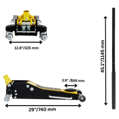 3 Ton Low Profile Hydraulic Floor Jack Aluminium Steel Dual Pump
