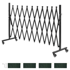 3.37m Expandable Safety Barrier with Locking Casters-Hammerox Industrial