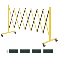 3.82m Expandable Safety Barrier with Locking Casters-Hammerox Industrial
