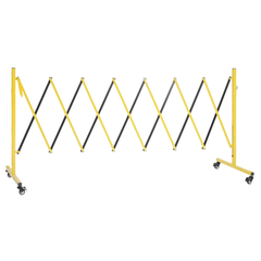 3.82m Expandable Safety Barrier with Locking Casters-Hammerox Industrial