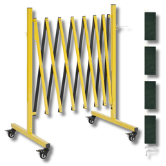 3.82m Expandable Safety Barrier with Locking Casters-Hammerox Industrial