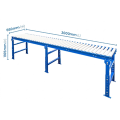 3m 600mm Poly Roller Conveyor Kit-Hammerox Industrial