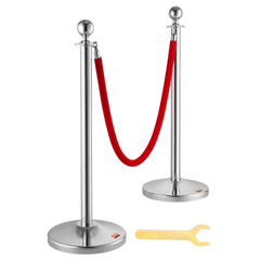 4 Pack Crowd Control Stanchions with Velvet Ropes-Hammerox Industrial