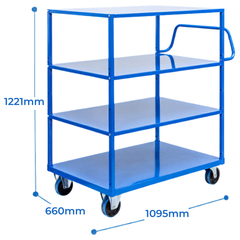 4 Tier Steel Trolley-Hammerox Industrial