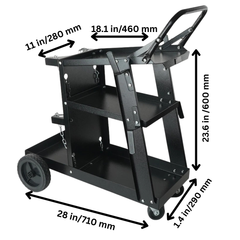 400lb 3 Tier Welding Cart with Swivel Wheels-Hammerox Industrial