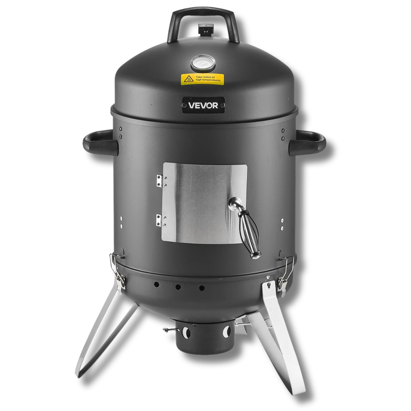 406mm Charcoal Vertical BBQ Smoker with Thermometer-Hammerox Industrial