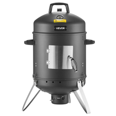 406mm Charcoal Vertical BBQ Smoker with Thermometer