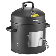 406mm Charcoal Vertical BBQ Smoker with Thermometer