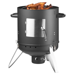 406mm Charcoal Vertical BBQ Smoker with Thermometer