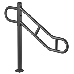 40.5" Single Post Outdoor Stair Handrail 1-3 Step-Hammerox Industrial