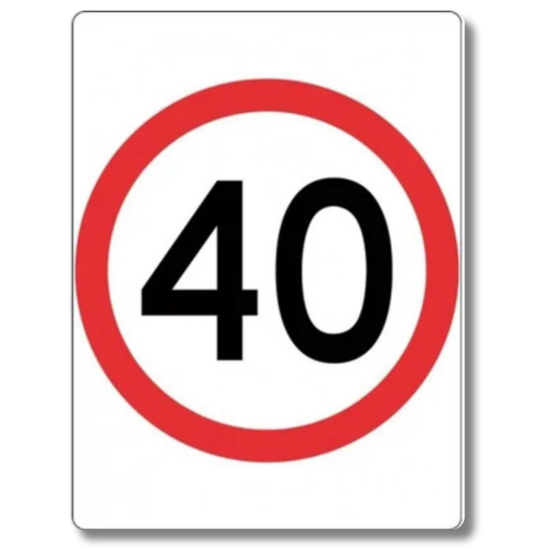 40km/h Speed Limit Sign Class 1 Reflective 450 x 600mm