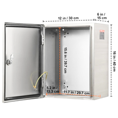 40x30x15cm Stainless Steel Electrical Enclosure IP66 Wall Mount-Hammerox Industrial