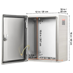 40x30x25cm Stainless Steel Electrical Enclosure IP66 Wall Mount-Hammerox Industrial