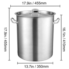 42 Quart Stainless Steel Stockpot with Lid