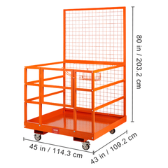43x45" Forklift Safety Cage Work Platform 1400lb Capacity-Hammerox Industrial