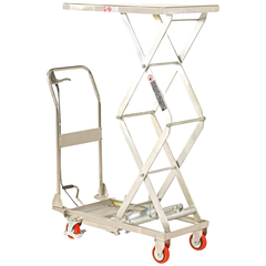 445 x 700mm 100kg Stainless Steel Scissor Lift Trolley-Hammerox Industrial