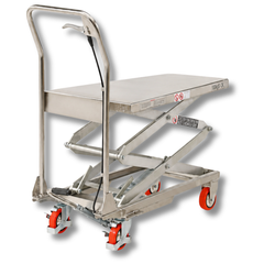 445 x 700mm 100kg Stainless Steel Scissor Lift Trolley-Hammerox Industrial