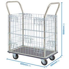 450 x 710mm Multi Purpose Cage Platform Trolley-Hammerox Industrial